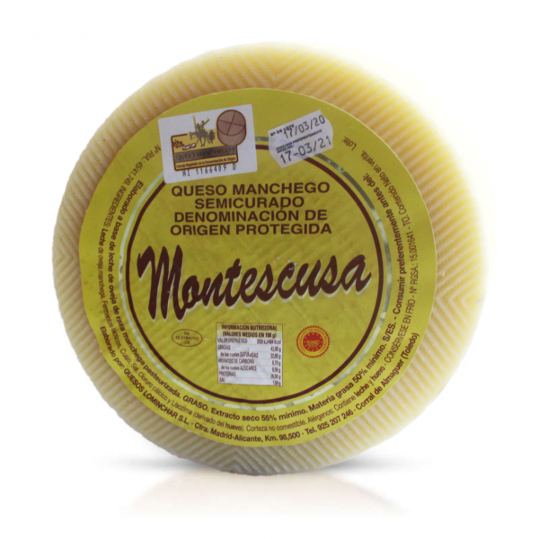 Manchego D.O.P. Cheese Montescusa Semicured