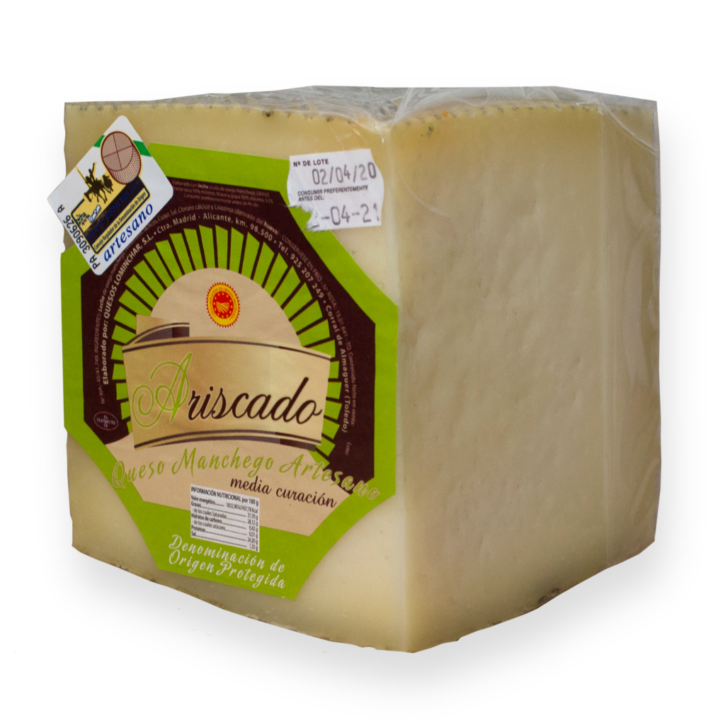 Quarter Manchego Cheese D.O.P Ariscado Semicured